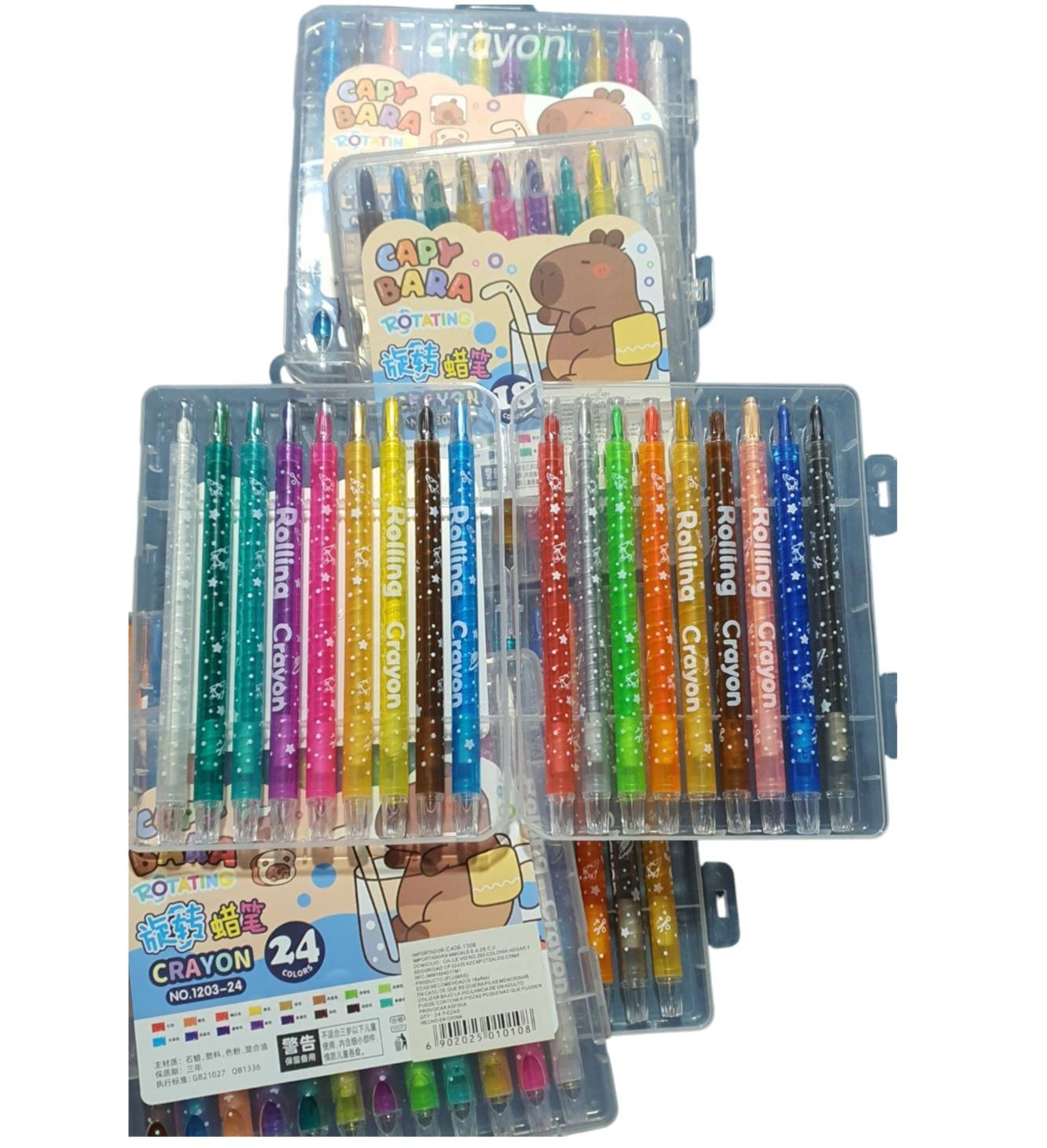Crayones Girables Capibara 24 piezas
